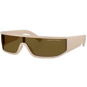 Armani Exchange AX 4153SU 836173 Matte Beige Plastic Wrap Sunglasses Brown Lens